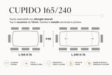 Tavolo allungabile Cupido 165/240 cm con piano in ceramica effetto Marmo Patagonia e struttura in metallo verniciato a polvere color Cashmere.