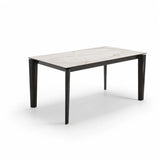 Tavolo allungabile Horus con top in ceramica effetto marmo Calacatta Oro e struttura in metallo bronzo opaco 160/240 cm