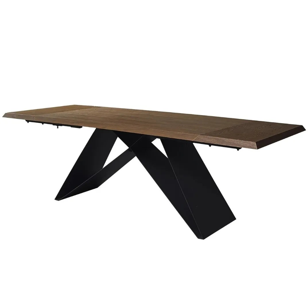 Tavolo Iago allungabile 160/240 in legno massello e struttura in metallo nera.