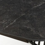 Tavolo Icaro allungabile con piano in ceramica effetto marmo Nero opaco e basamento Grigio opaco