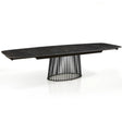 Tavolo Icaro allungabile con piano in ceramica effetto marmo Nero opaco e basamento Grigio opaco