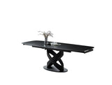 Tavolo IGOR allungabile 160-240 cm con piano in marmo e struttura in metallo nero o champagne

