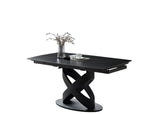 Tavolo IGOR allungabile 160-240 cm con piano in marmo e struttura in metallo nero o champagne

