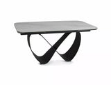 Tavolo Infinity Ceramic allungabile con top in vetroceramica effetto marmo bianco e struttura in metallo nero