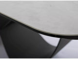 Tavolo Infinity Ceramic allungabile con top in vetroceramica effetto marmo bianco e struttura in metallo nero