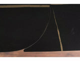 Tavolo Infinity Ceramic allungabile con top in vetroceramica marmo nero e base in metallo verniciato nero opaco