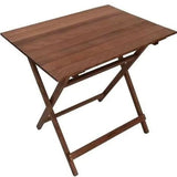 Tavolo pieghevole in legno naturale 60x95 cm per giardino, casa e campeggio