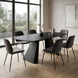 Tavolo Space allungabile con apertura rotante, piano in ceramica e due allunghe integrate, da 150 × 90 cm a rotondo Ø 150 cm