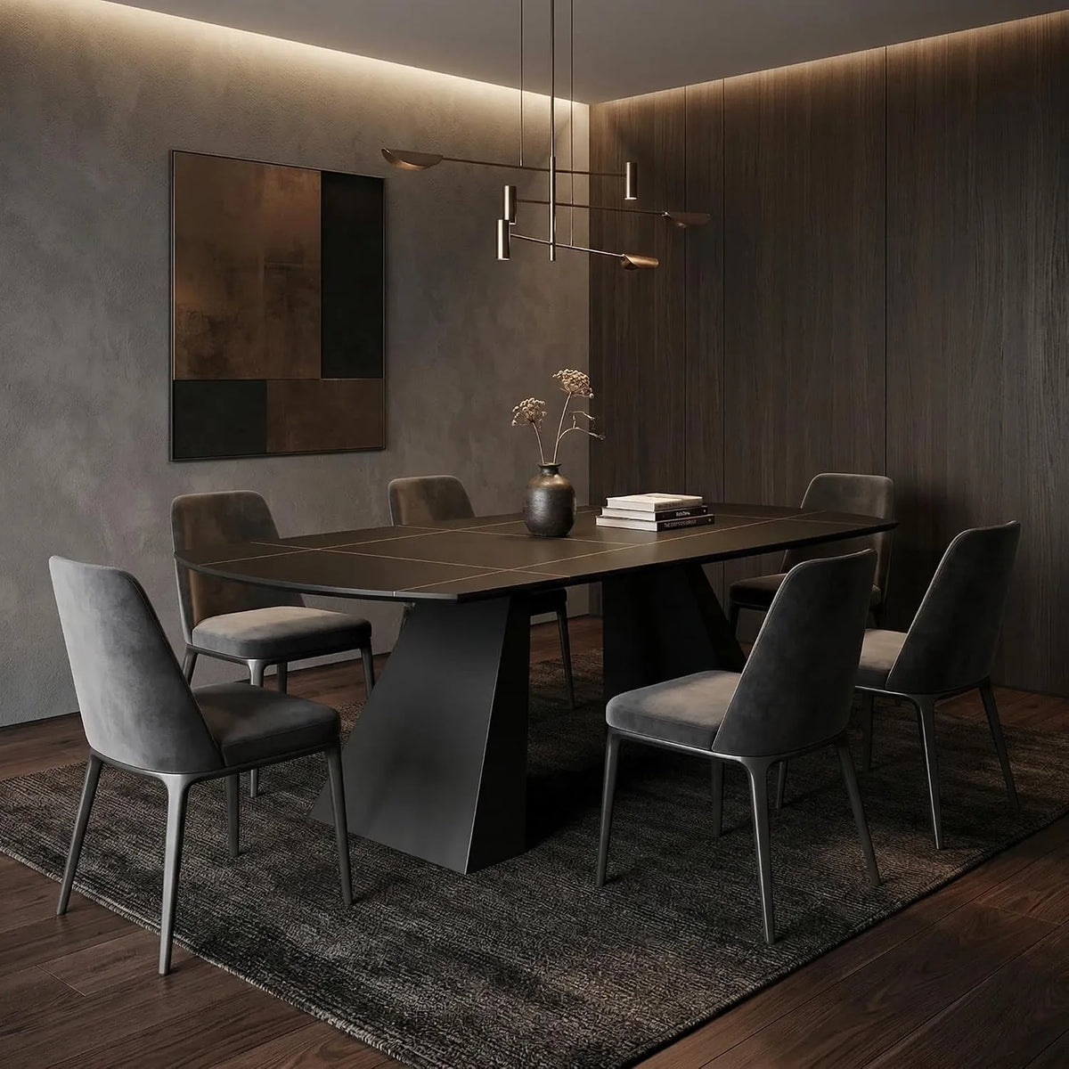 Tavolo Space allungabile con apertura rotante, piano in ceramica e due allunghe integrate, da 150 × 90 cm a rotondo Ø 150 cm